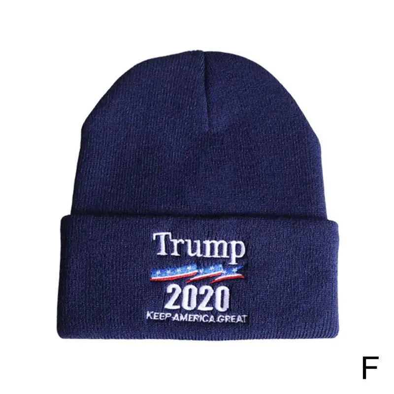 Новинка, горячая распродажа, шерстяная вязаная шапка унисекс с вышитым рисунком американского флага, зимняя теплая шапка в стиле хип-хоп для мужчин и женщин - Цвет: F