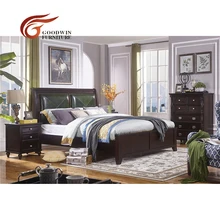 Кожаная кровать кровати дизайн мебель деревянная и комод мебель WA407