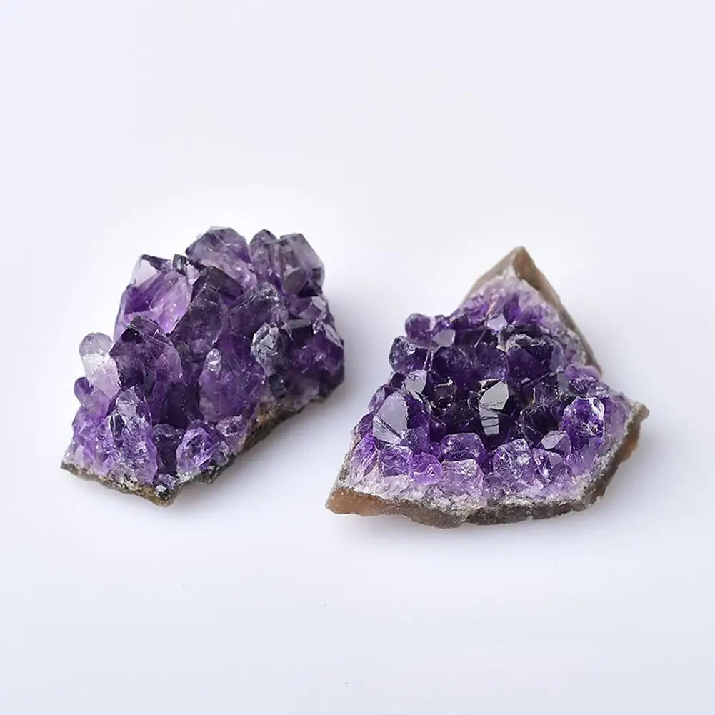 Natural Geode Amethyst Rough Stone Crystal Cluster Quartz Healing Mineral Specimen Home Decoration Ornament Purple Fengshui Ore