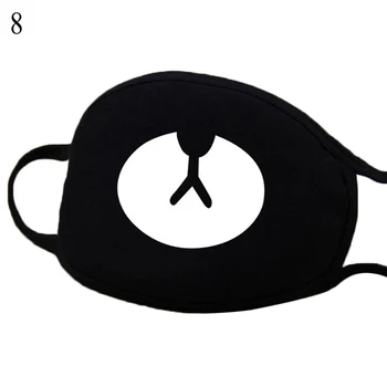 

Unisex Cartoon Black Cotton Face Mask Driving Windproof Face Warm Mouth Mask Breathable Reusable Mouth Masks Funny Mask Cover