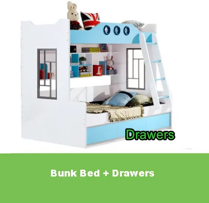 S2 Bed and Drawers Детские кровати, двухъярусная кровать из цельного дерева, двухъярусные кровати с лестницей для детей, мебель для спальни - Цвет: S2 Bed and Drawers