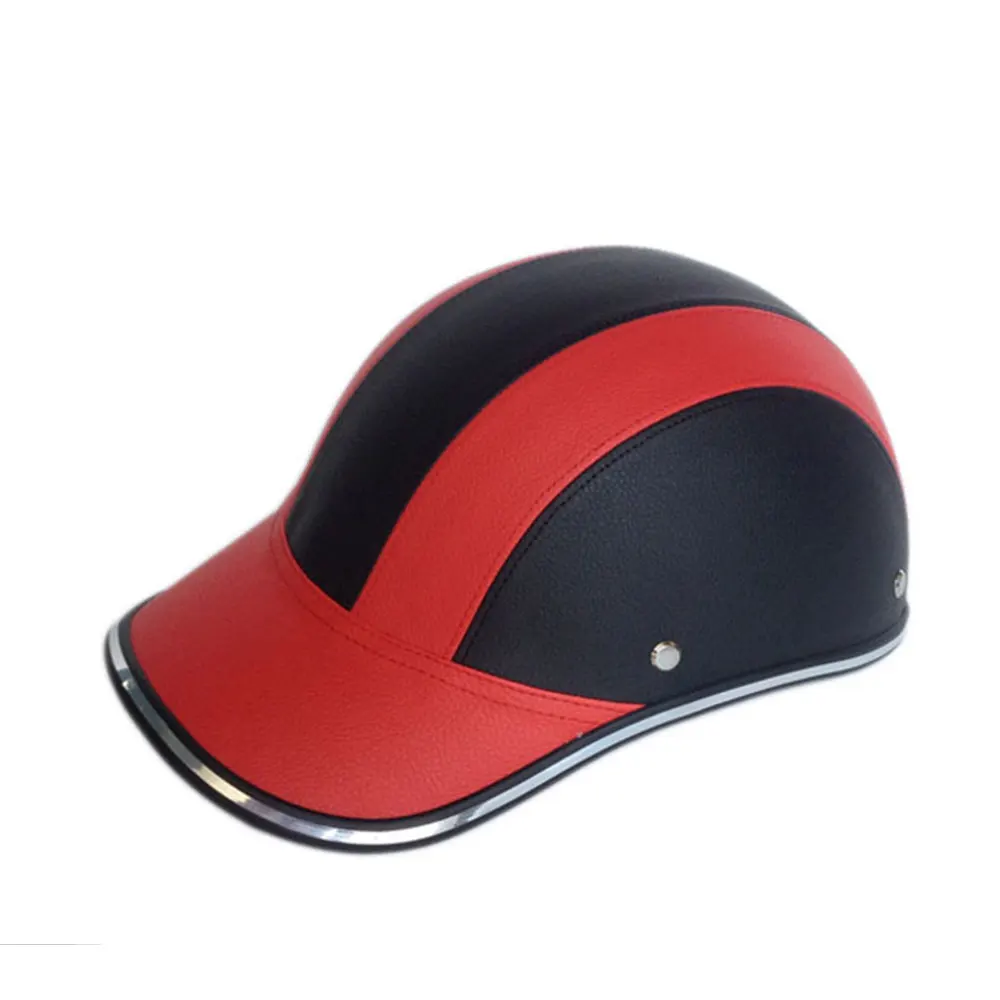 black and red Велоспорт ABS+ PU шлем бейсбольная кепка универсальная наружная Регулируемая мотоциклетная Полуоткрытая Защитная Экипировка - Цвет: black and red