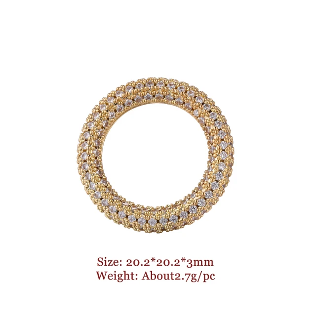 High Quality Pave Micro- Zircon Closed Circle Clasps DIY Jewelry Making Supplies Necklace Pendants Accessories Gold