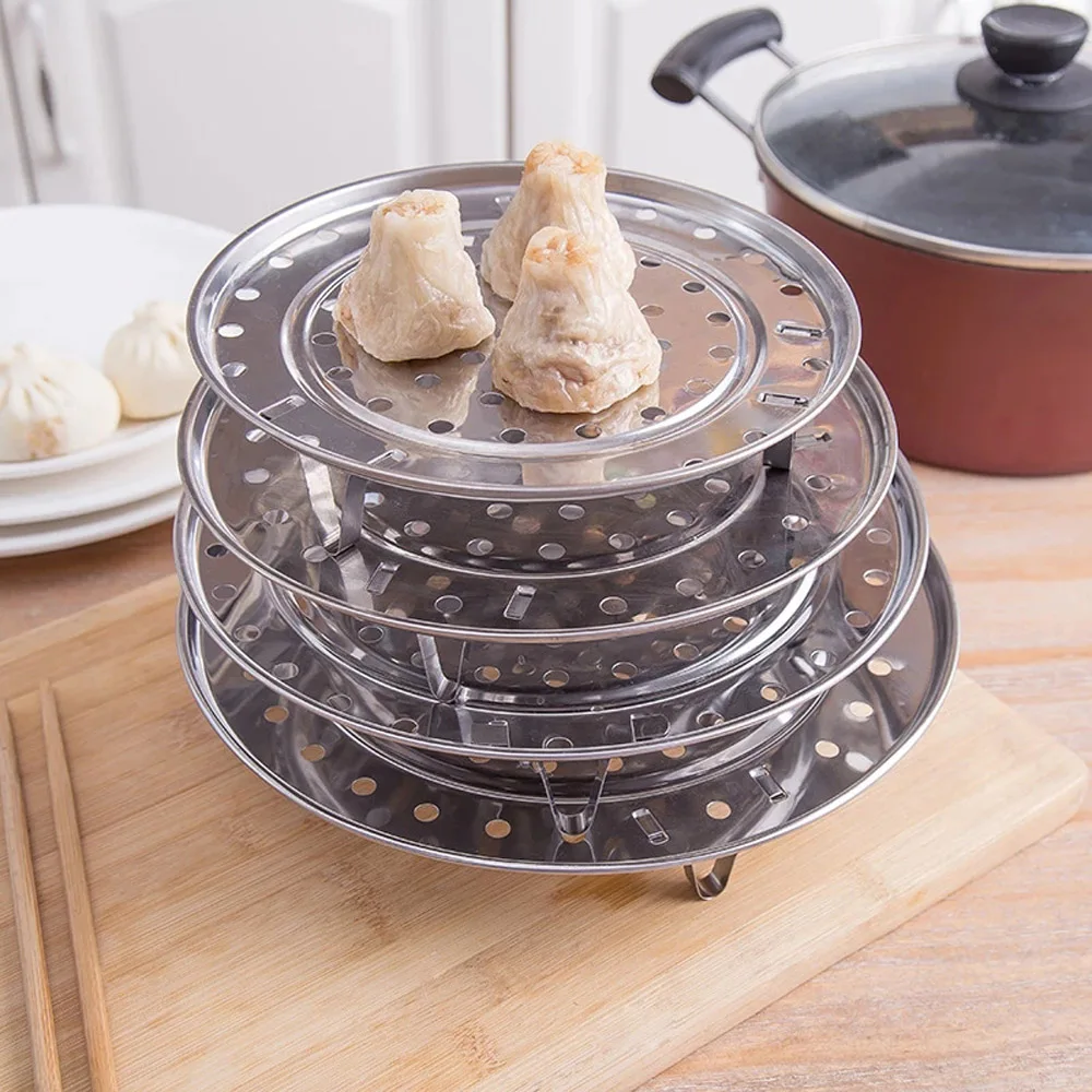 Support Cuisson Vapeur Inox Pieds Réglables - Compatible Casseroles Et Woks - Lavable Lave-vaisselle