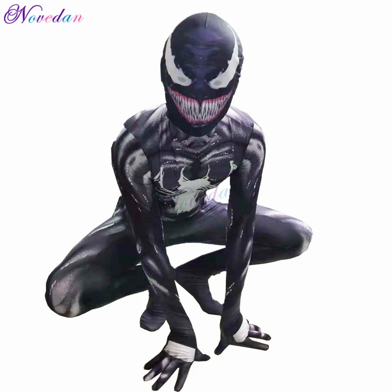Symbiote костюм Venom Детский Костюм Комбинезон Маска для мальчиков год Косплей костюмы на Хэллоуин для мужчин взрослых супергероев