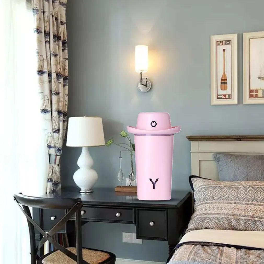 Увлажнитель воздуха, USB диффузор в форме шляпы, диффузор эфирного масла, светодиодные ночники, холодный туман для автомобильного зарядного устройства