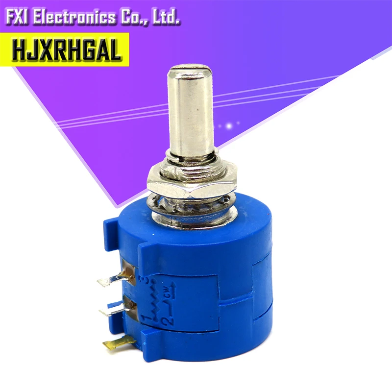 3590S-2 3590S Series Precision Multiturn Potentiometer 10 Ring Adjustable Resistor + 1PCS Turns Counting Dial Rotary 6.35mm Knob multiturn potentiometer adjustable resistor