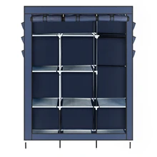 Armoire de rangement pour vêtements, Non tissée, étanche à la poussière, armoire de rangement pour vêtements, chambre à coucher, meubles de maison, Portable, multi usages, étagère bleue