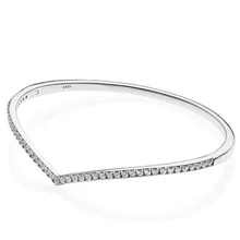 Браслет из стерлингового серебра 925 пробы мерцающее пожелание с хрустальным браслетом подходит для женщин бусины шармы «сделай сам» модные украшения