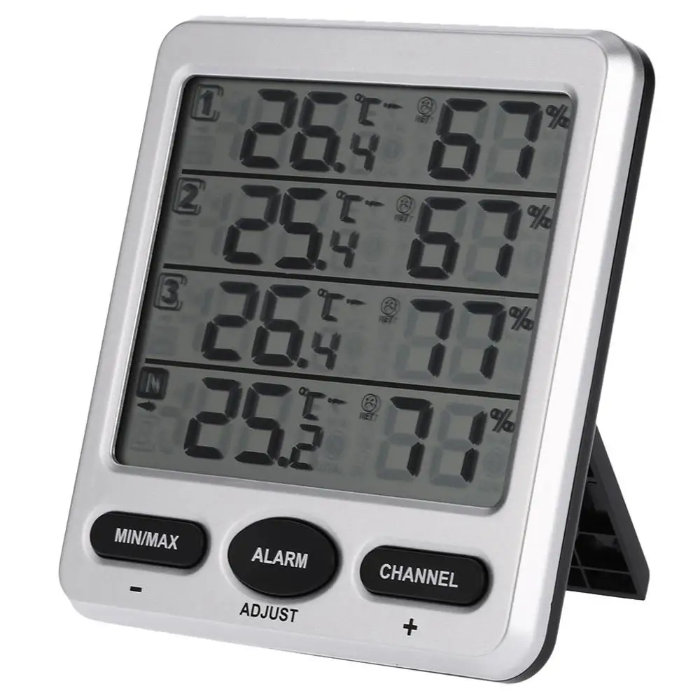 

Radio word temperature and humidity meter indoor and outdoor temperature and humidity multi-function thermometer and hygrometer