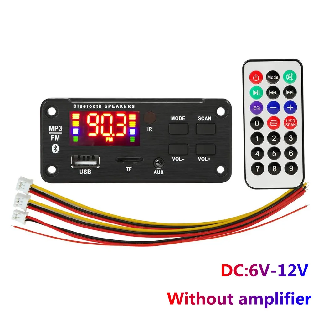 Placa amplificadora 50W  Player Decoder Board 5V-18V Bluetooth-compatible 5.0 Car FM Radio Module TF USB AUX WMA Player Decode