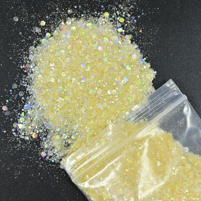 50g Chunky Glitter Holographic Iridescent Opal Fairy Drops Nail Art Unicorn Cosmetic Mixed Hexagon Sequins Manicure Glitter  &*& 7