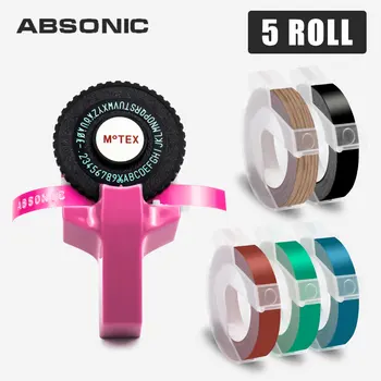 

Absonic 9mm Label Tape 3D Embossing Motex E101 Label Maker Printer Compatible DYMO 3D Plastic Printer Ribbon Manual Typewriter
