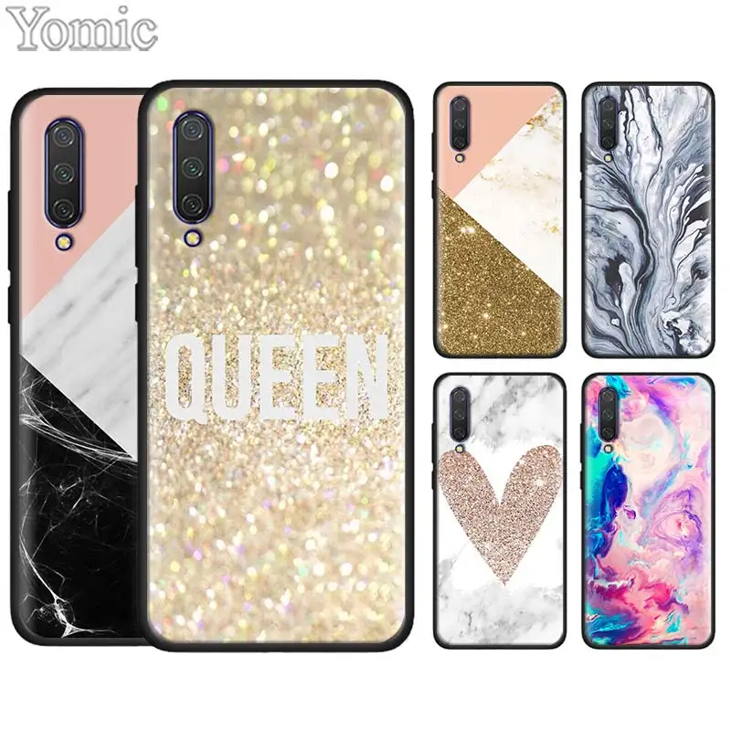 

gold marble collage print Silicone Case for Xiaomi Mi A1 A2 A3 Lite 9T CC9E 5X 6X Redmi K20 Pro 7 7A Note 7 Black Case Coque