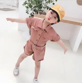 

2020 New Girls Boys Overalls With Belt Summer Fashion Kids Shorts 1-6t QA942