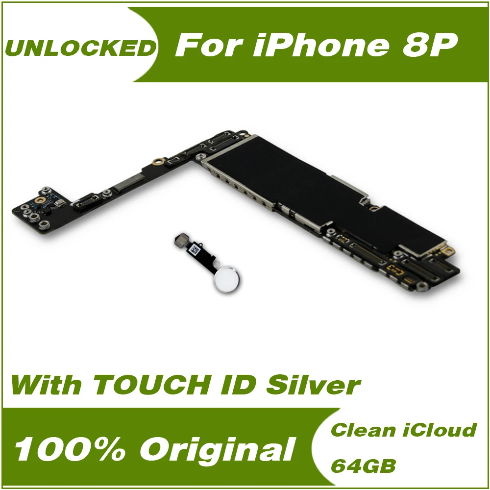 

64gb Original unlocked for iphone 8 plus motherboard 5.5inch without / Have Touch ID Fingerprint unlock circuit boards replace