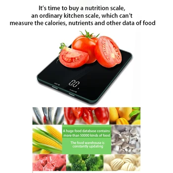 

Smart Bluetooth Digital Kitchen Food Scale LCD Screen Display Capacity Range From 0.1Oz (2G) to 11Lbs (5Kg) Including 3 Batterie
