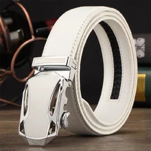 

White Belt Fashion Men's Automatic Buckle Cowhide Leather Belt Casual All-Match Authentic Korean Version Of The New Trend Belt