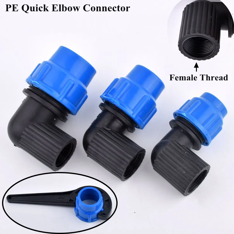 

1/2 "3/4" 1" Thread To 20-32mm PE Elbow Quick Connector Agricultural Watering Irrigation System Garden Water Pipe Joint Fittings