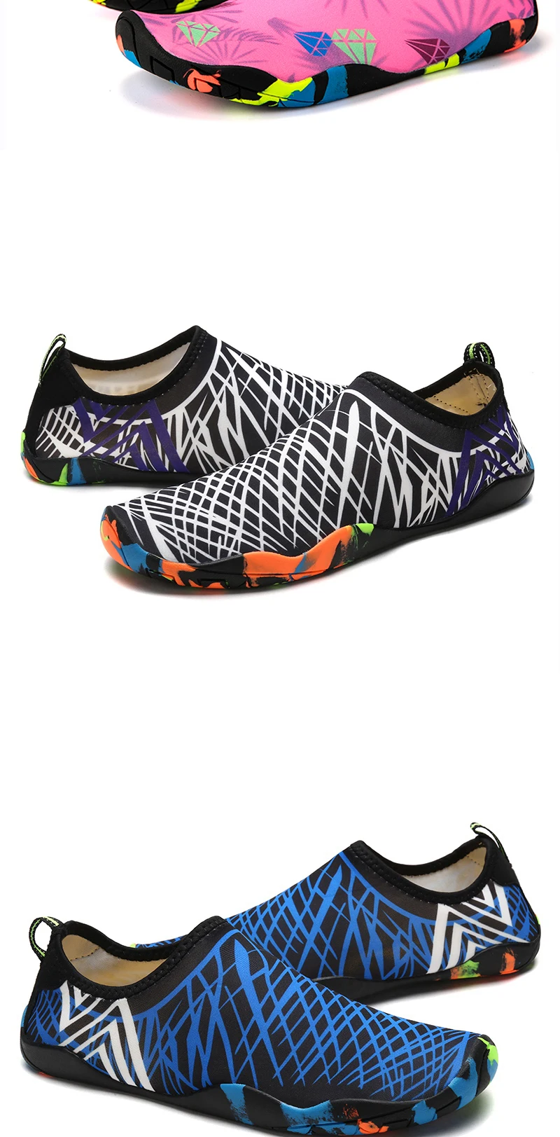 Description Picture 6 of itemMen Women Beach Barefoot Aqua Socks Sneakers Water Shoes Gym Sports Surfing Diving Swimming Bathing Snorkeling Shoes Kids Adults