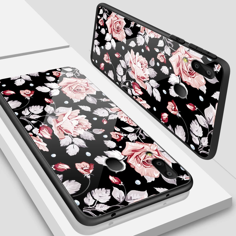 W137 Для samsung Galaxy A10 A20 A30 A40 A50 A6S A70 A8S A80 A90 закаленное Стекло крышка J4Plus M10 M20 M30 Note9 дизайн цветение чехол для телефона - Цвет: W137
