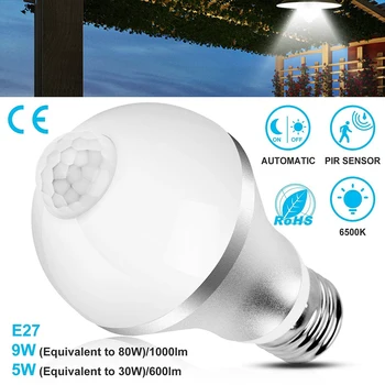 

LED PIR Sensor Bulb E27 5W 9W Dusk to Dawn Light Bulb Day Night Light Motion Sensor Lamp for Home Lighting AC85-265V