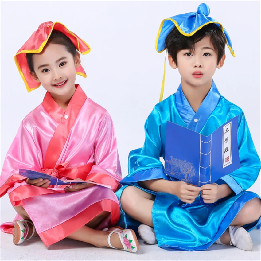 Для традиционного китайского танца Костюм hanfu детское сказочное платье карнавальный наряд Новогодняя одежда для сцены для мальчиков и