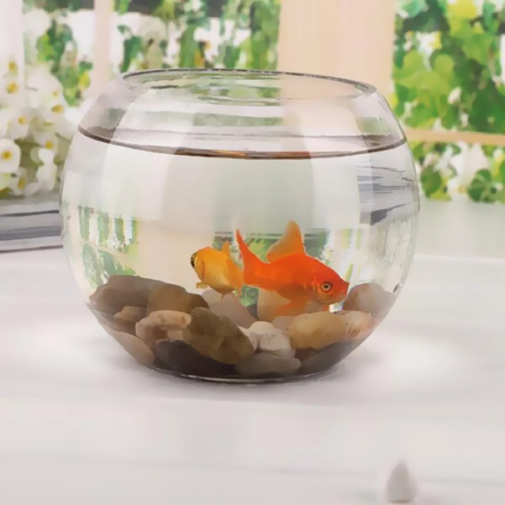 Goldfish Bowl Drum Style Fishbowl - Aquarium Fish Tank for Fishes Shrimp Plants Goldfish Bowl Drum Style Fishbowl - Aquarium Fish Tank for Fishes Shrimp Plants