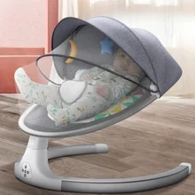 Berceau électrique intelligent pour bébé, chaise à bascule avec ceinture de sécurité, Bluetooth, musique, calme le nouveau né