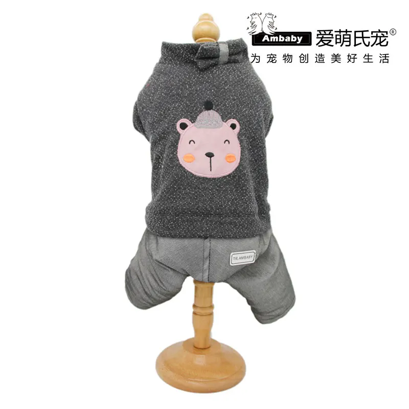 Grey Ambaby демисезонная одежда для домашних животных продукт 4 брюки с широкими штанинами теплая курта для собак одежда собака одежда для маленьких собак средних и больших размеров, Размеры Домашние животные, собаки и кошки - Цвет: Grey