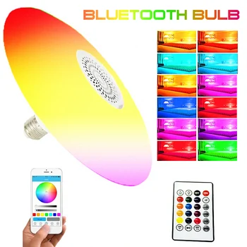 

Ultra-thin UFO LED Lights E27 Lamp RGB Dimmable 30W Remote Color Changing Control Music light bedroom Lamps Smart Music Lamp