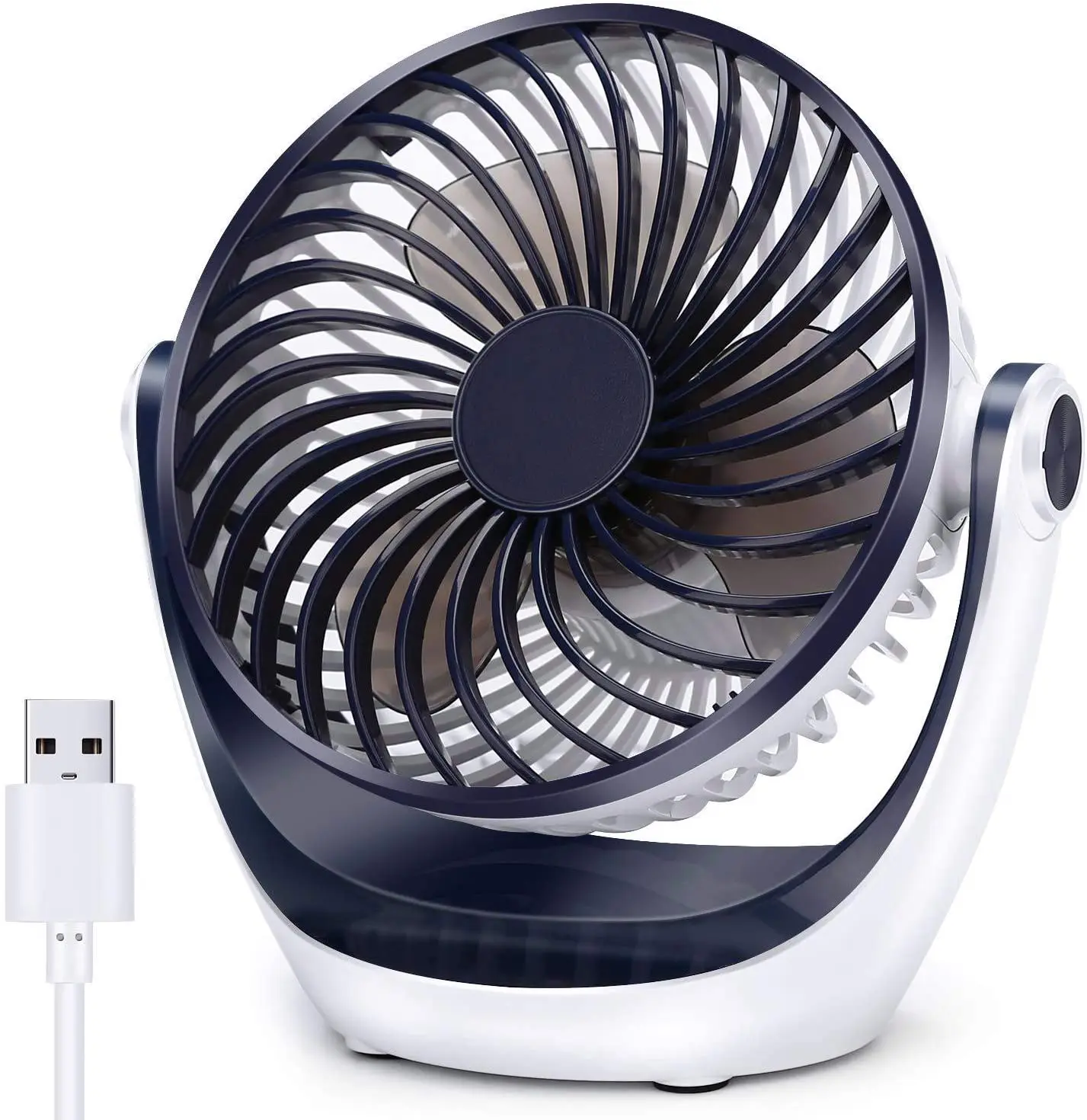 

SooPii Desk Fan Mini Table Fan with Strong Airflow Portable USB Power Supply Fan 2 Speeds Adjustable Head 360°Rotatable Fan