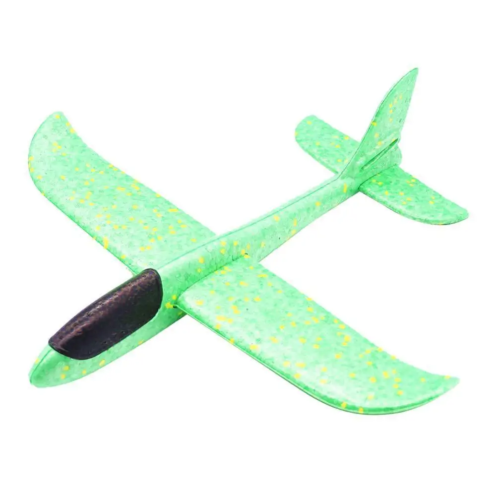 Новые детские игрушки «сделай сам» ручной бросок летающие самолеты самолет из пенопласта игрушка-планер самолет открытый планер пена модель аэроплана - Цвет: Зеленый
