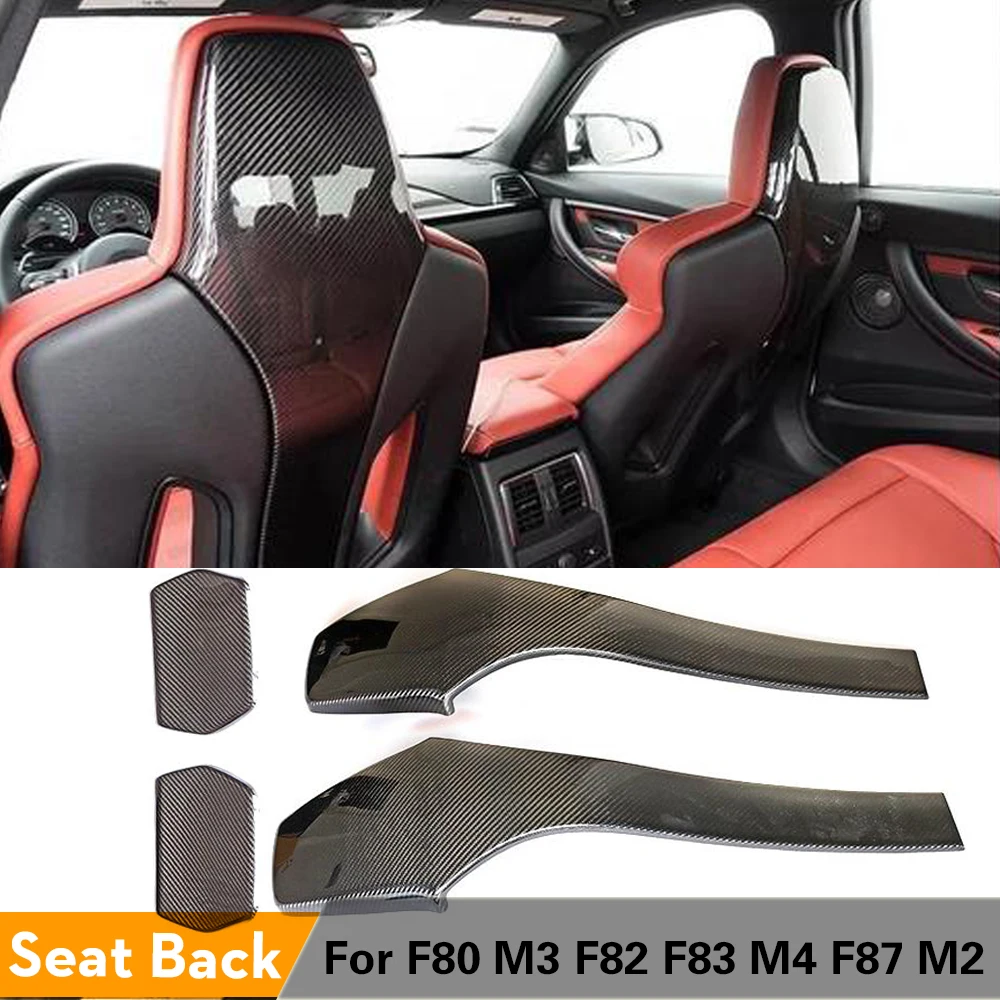 Carbon Fiber Car Inner Seat Back Trim Covers fit for BMW F82 M4 Coupe