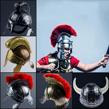 

Halloween COS Men's Adult Children's Helmet Hat Spartan Gladiator Warrior Helmet Hat Festival Bar Decoration for Child