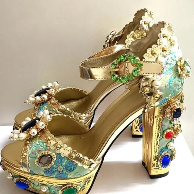 Retro Jewel-embellished Metallic 