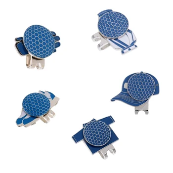 

5pcs New Assorted Patterns Hat Clip Golf Ball Marker Magnetic Golf Marker Pocket Size Golfer Gift Golf Accessories Blue