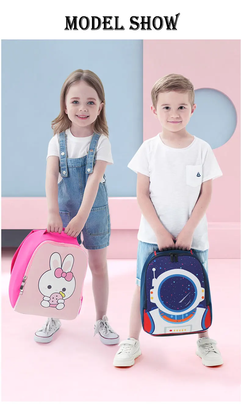 3D Cartoon Waterproof Neoprene School Bag