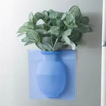 

14.5*14.5cm Silicone Sticky Vase Stick on The Wall Flower Pot Magic Flower Plant Vases Flower Container Wall Decorations