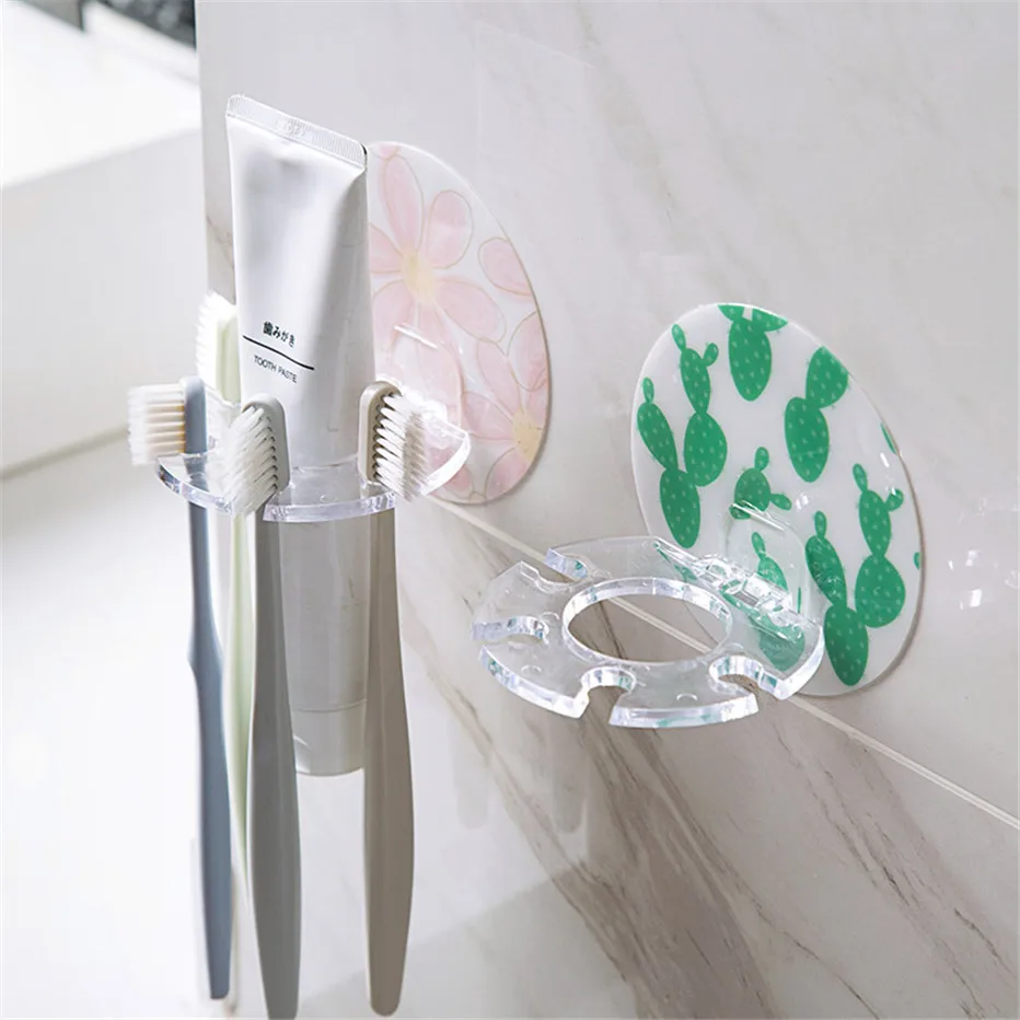 Plastic Toothbrush Holder Toothpaste Storage Rack Shaver Tooth Brush Dispenser Bathroom Organizer Accessories Tools2