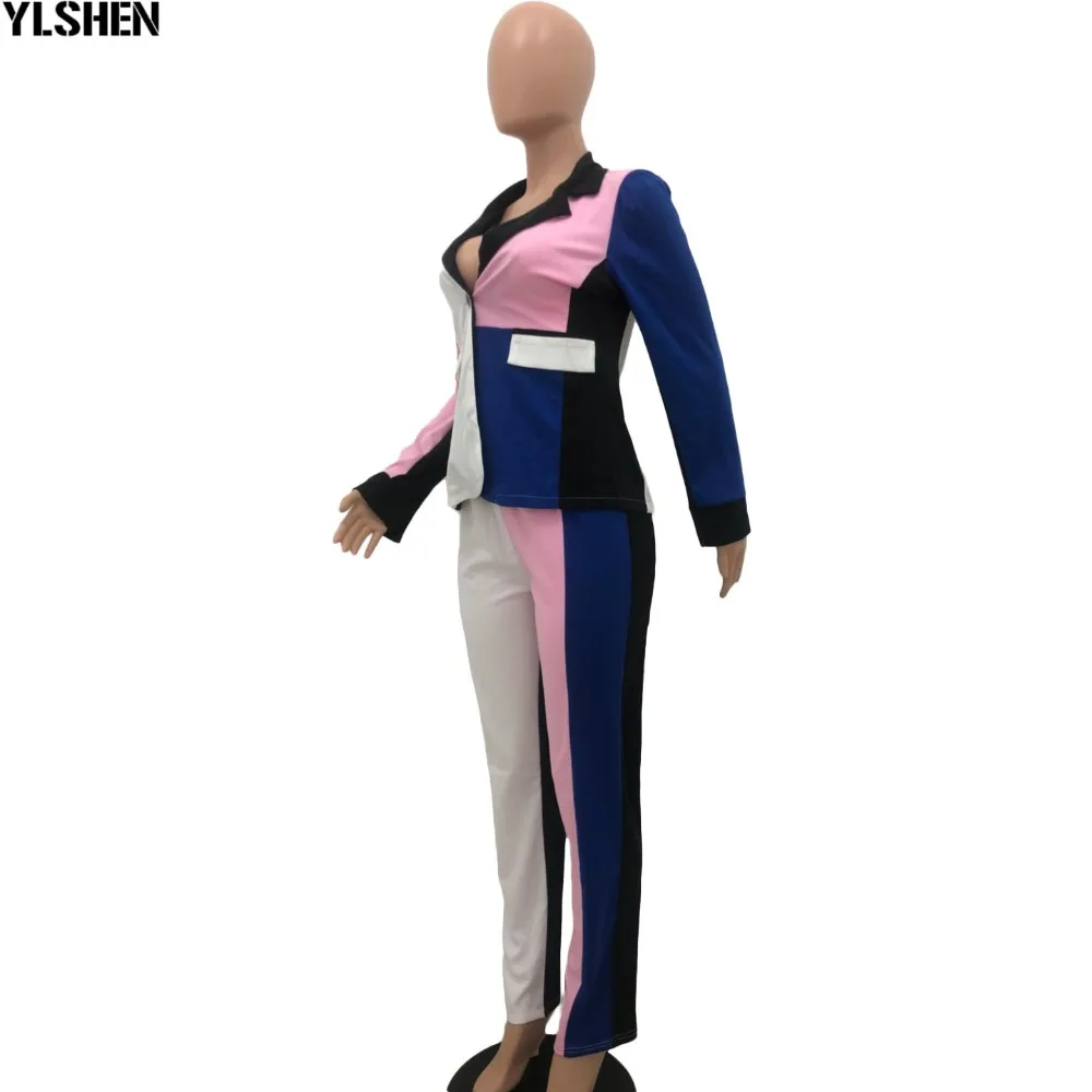 African Women Sets Print Long Sleeve Blazer Jacket Pants Suits Office Lady Elegant 2 Piece Set Business Outfits Africa Clothing 47