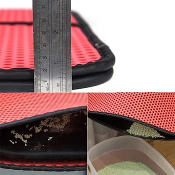 

Pet Cat Leather Litter Mat Floor Dual Layer Eva Pu Waterproof Cat Litter Trapping Non-slip Pet Litter Cat Mat Pad Cat Supplies