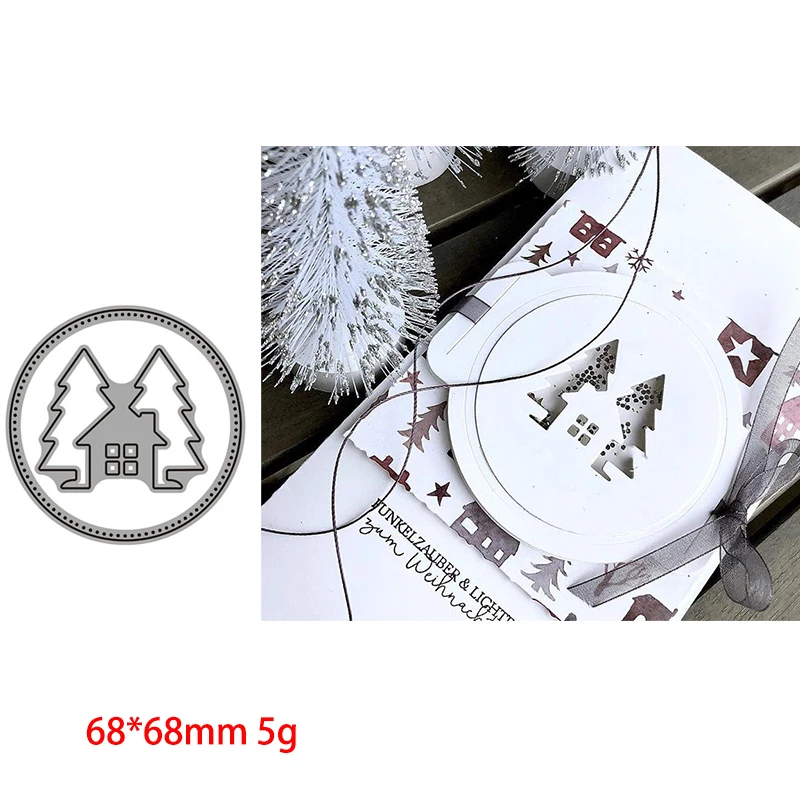 

Round house label 2021 Metal Cutting Dies for DIY Scrapbooking Craft Dies Greeting Card Making Embossing