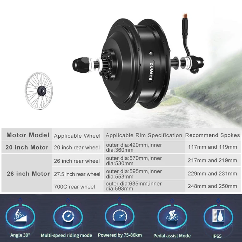 Discount E-bike Bafang Rear Hub Motor 48V 500W Conversion Kits For 20 26 27.5 28 700C Wheels Disc V Brake Electric Bicycle DIY D DC Motor 3