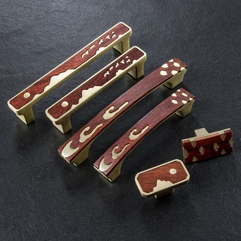 

Red+gold handles and Knobs Unique pattern Handles Drawer Pulls Kitchen Cabinet Knobs and Handles Furniture Hardware