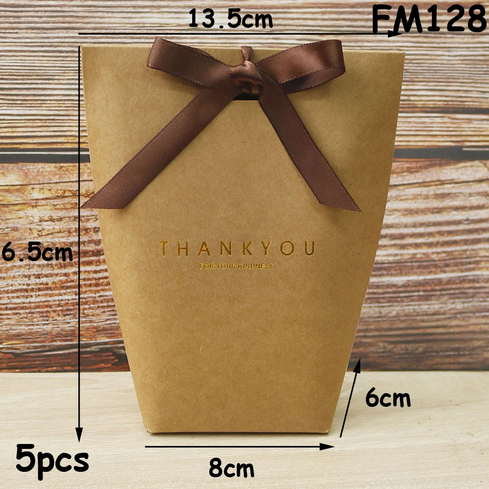 5 шт. черный белый бронзированный "Мерси" конфеты мешок французский спасибо свадебный подарок коробка пакет день рождения любимые пакеты - Цвет: FM128