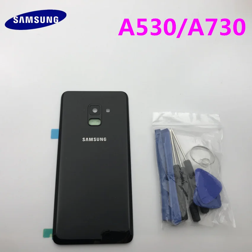 Новая Оригинальная Задняя крышка батареи для samsung Galaxy A8 A530 A530F A730 A730F Задняя стеклянная крышка корпуса с логотипом+ наклейка+ Инструменты