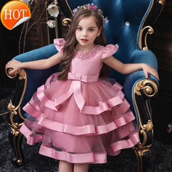

Girls Dress Princess Dress For 3-8 Year Birthday Dress Halloween Party Dress Princess pompon dress wedding dress