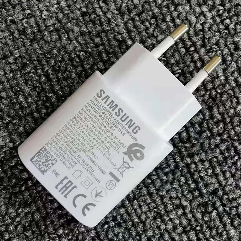 Samsung Note 10 супер быстрое зарядное устройство 25 Вт ЕС Путешествия Usb PD Быстрый ЕС дорожный адаптер для зарядного устройства type C кабель для Galaxy Note 10+ a90 - Тип штекера: EU Charger Only