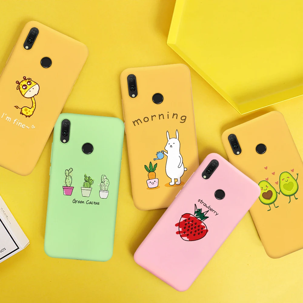 

Luxury Silicone Pattern Case For Huawei P20 Lite 2019 Mate 20 Pro 10 P30 P20 Pro P10 Lite Cute Giraffe Fruit Printing Phone Case
